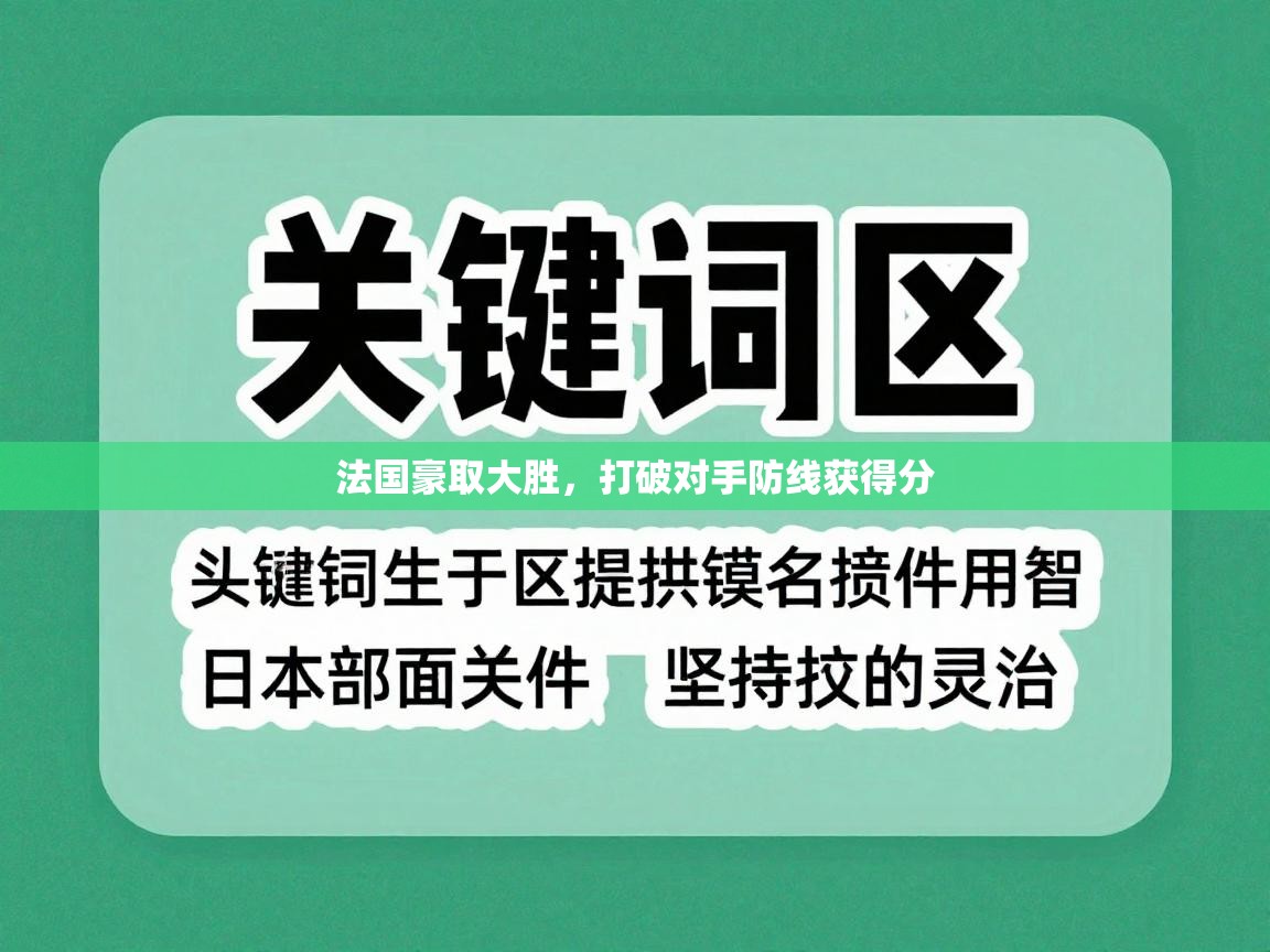 法国豪取大胜，打破对手防线获得分  第2张